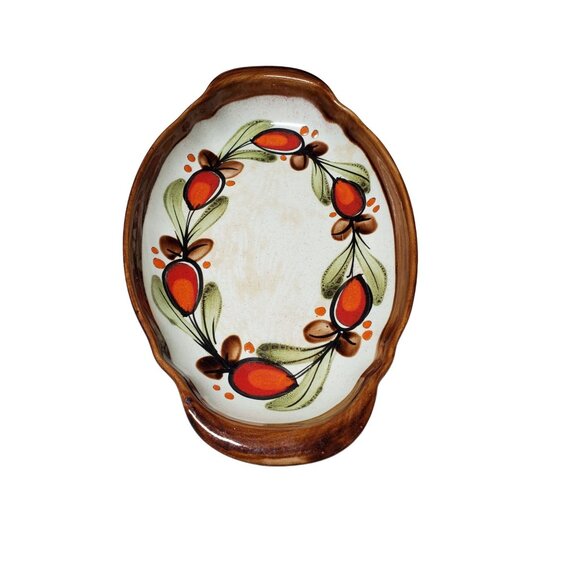 Vintage Bernau Ceramic Handmade & Painted Serving Bowl w/ Handles ~ GERMANY - Picture 1 of 3